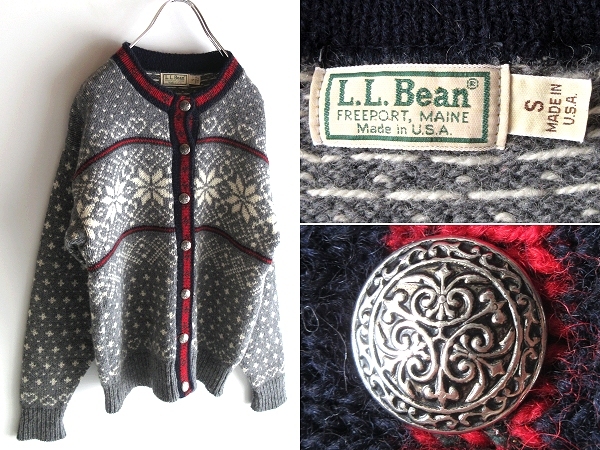 希少 USA製 80sビンテージ L.L.BEAN エルエルビーン メタル釦 ハート