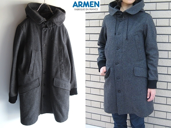 注文割引 ポーランド製 ARMEN アーメン MELTON HOODED COAT 袖リブ ウールメルトン ダブルジップ モッズコート FREE グレー Mサイズ 注文割引 ポーランド製 ARMEN アーメン MELTON HOODED COAT 袖リブ ウールメルトン ダブルジップ モッズコート FREE グレー Mサイズ