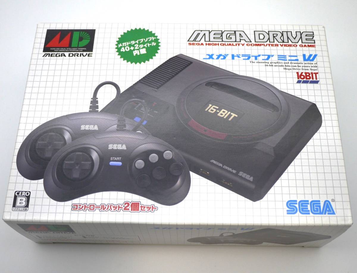 送料無料】ほぼ未使用 SEGA メガドライブミニW 本体 コントローラー2つ