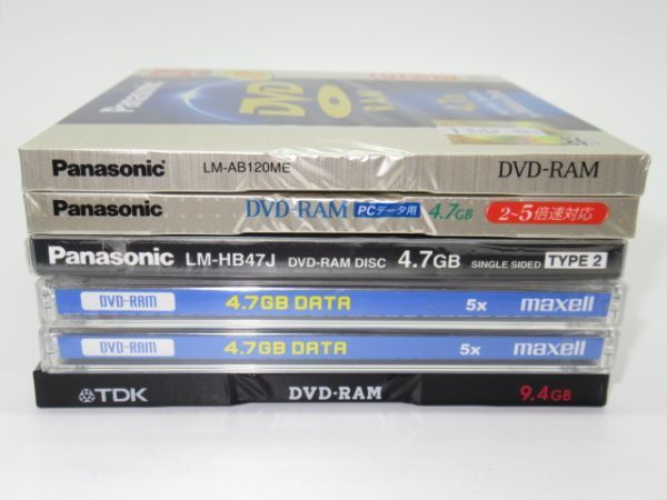 Q 7-11 unopened DVD-RAM summarize 6 pieces set 4.7GB 5 sheets 9.4GB 1 sheets Panasonic mak cell TDK