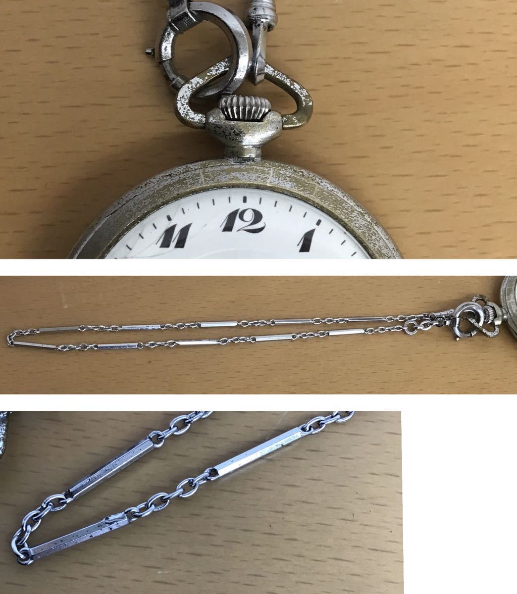 (458Y) REKTIBS スイス製 懐中時計 機械式 銀 手巻き 可動品の画像5