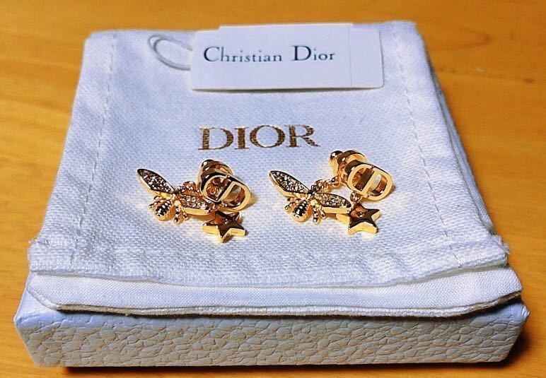 Christian Dior ディオール 揺れるピアス ゴールド パール ストーン 星