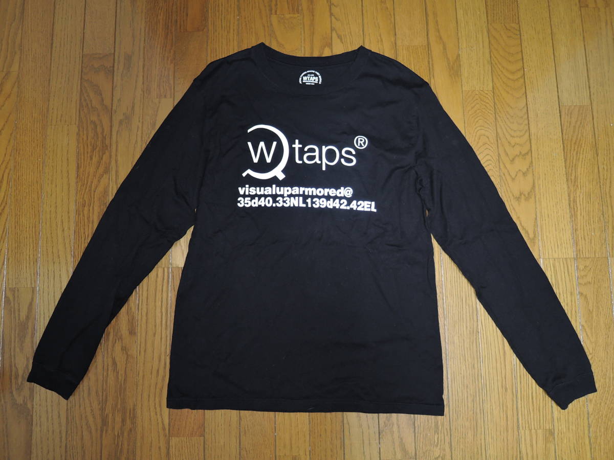 上等な 黒 1 ロンTシャツ ダブルタップス WTAPS ロゴ / カットソー