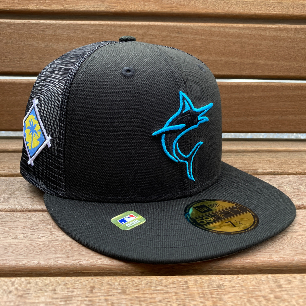 ラスト1 USA正規品 【7.1/4】限定 NEWERA ニューエラ 59FIFTY スプリングトレーニング メッシュキャップ S.TRAINING マーリンズ Marlins 黒