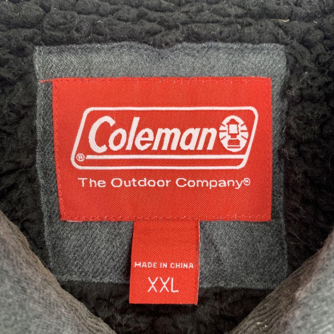 Coleman コールマン ネルシャツ ジャケット ボア チャコール_画像6