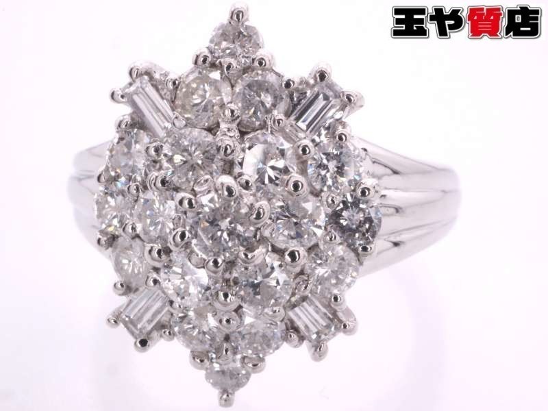 美品 ダイヤ 1.00ct デザイン リング 10号 pt900 プラチナ_画像1