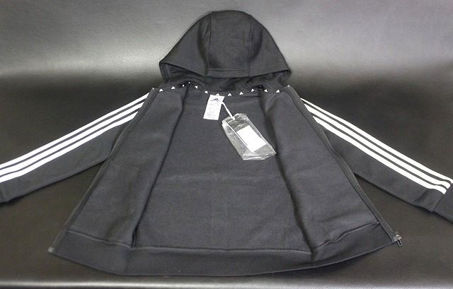 adidas/アディダス ジュニア エッセンシャルズ 3ストライプス パーカー ブラック サイズ130★送料520円_画像5