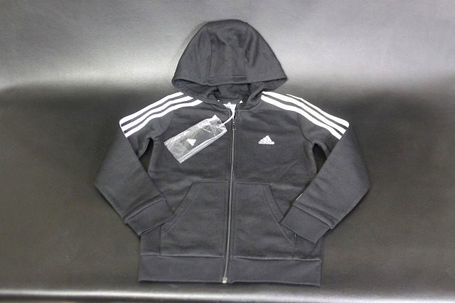 adidas/アディダス ジュニア エッセンシャルズ 3ストライプス パーカー ブラック サイズ130★送料520円_画像7