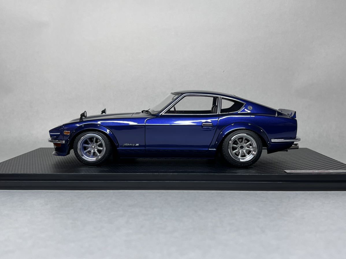 *[ included ]IG 1/18 Nissan Fairlady Z S30 blue 0179 demon. Z Fairlady Watanabe wheel 