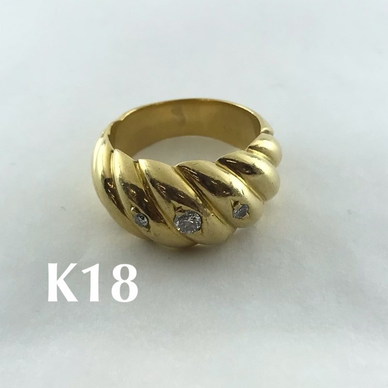 多様な ショッピング Ｋ１８ リング 約１８．９ｇ 約１７．５号 クロワッサン 石 ダイヤモンド 指輪 ゴールド １８金 貴金属 ジュエリー K Ｐｔ 255 asconstruct.be asconstruct.be