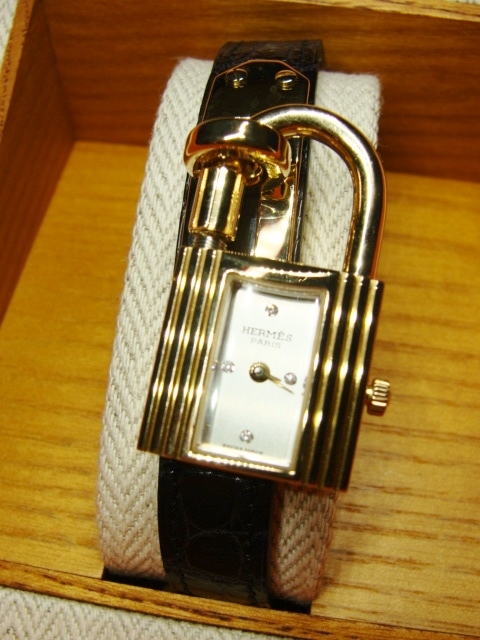 日本製 750 YG 金 18 K ◇ エルメス HERMES ゴールド ベルト クロコ