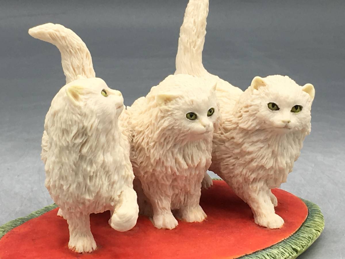 ボーダーファインアート 白猫 猫 置物 ねこ ネコ フィギュリン オブジェ (5)_画像9