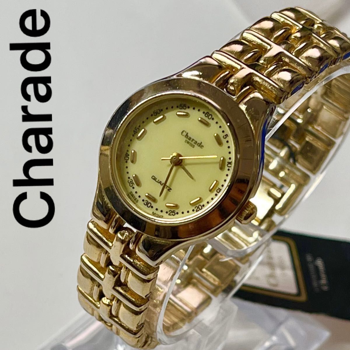 稼働　未使用保管品　Charade レディース腕時計　ヴィンテージ時計　レトロ　レア　希少品　ゴールド　イェロー