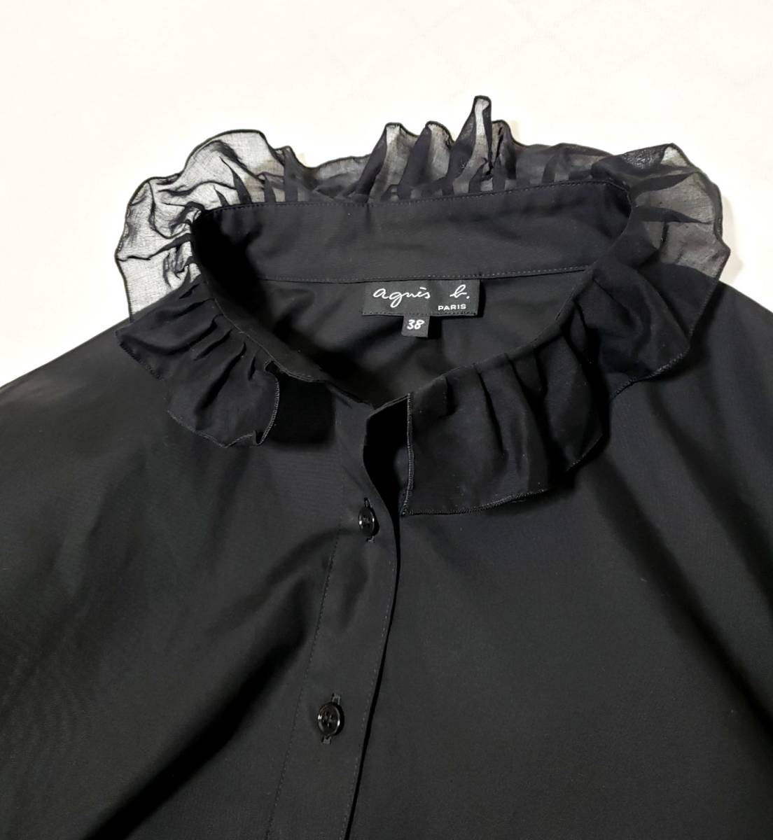  regular price 3.7 ten thousand agnes b. frill color long shirt black One-piece Agnes B blouse 