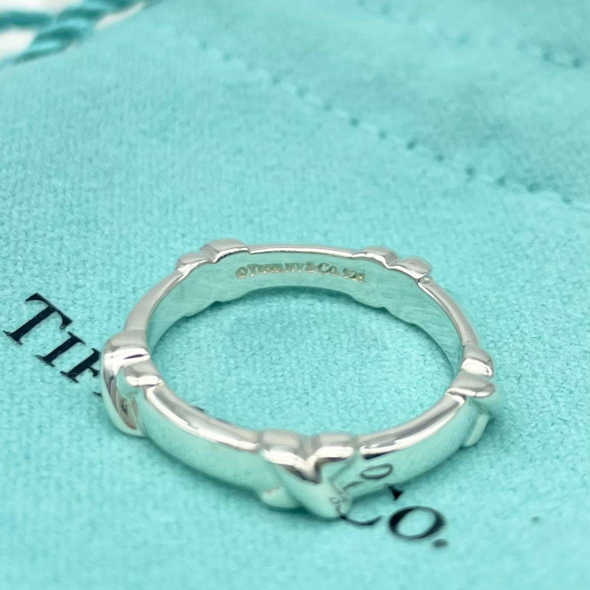 【廃盤】ティファニー TIFFANY&Co. クロス シルバー シルバー リング 14.5号 925 指輪 5クロス シグネチャー