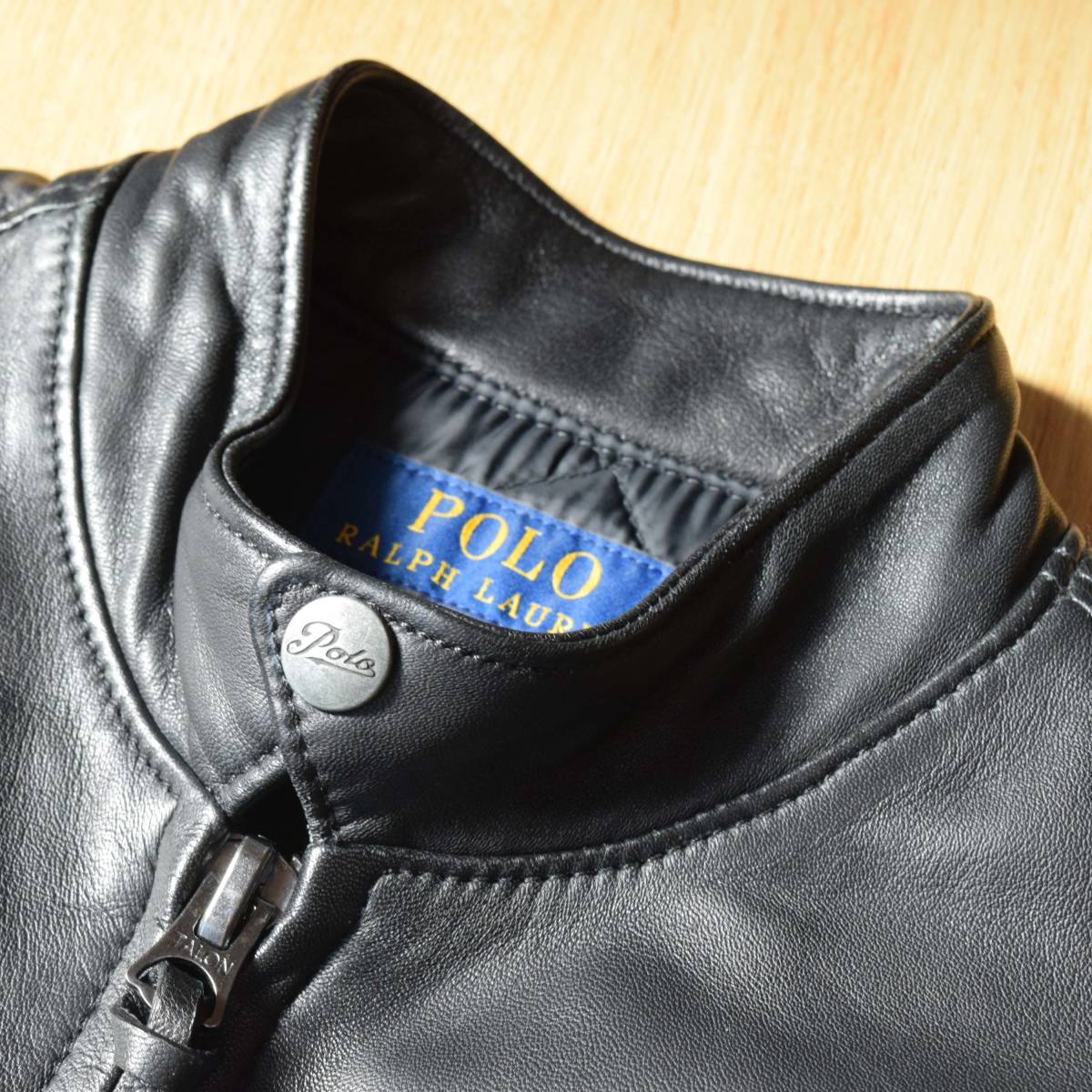 超美品 ラルフローレン Polo Ralph Lauren 現行タグ 羊革 ラムレザージャケット ブルゾン 革ジャン ライダース フライト スイングトップ