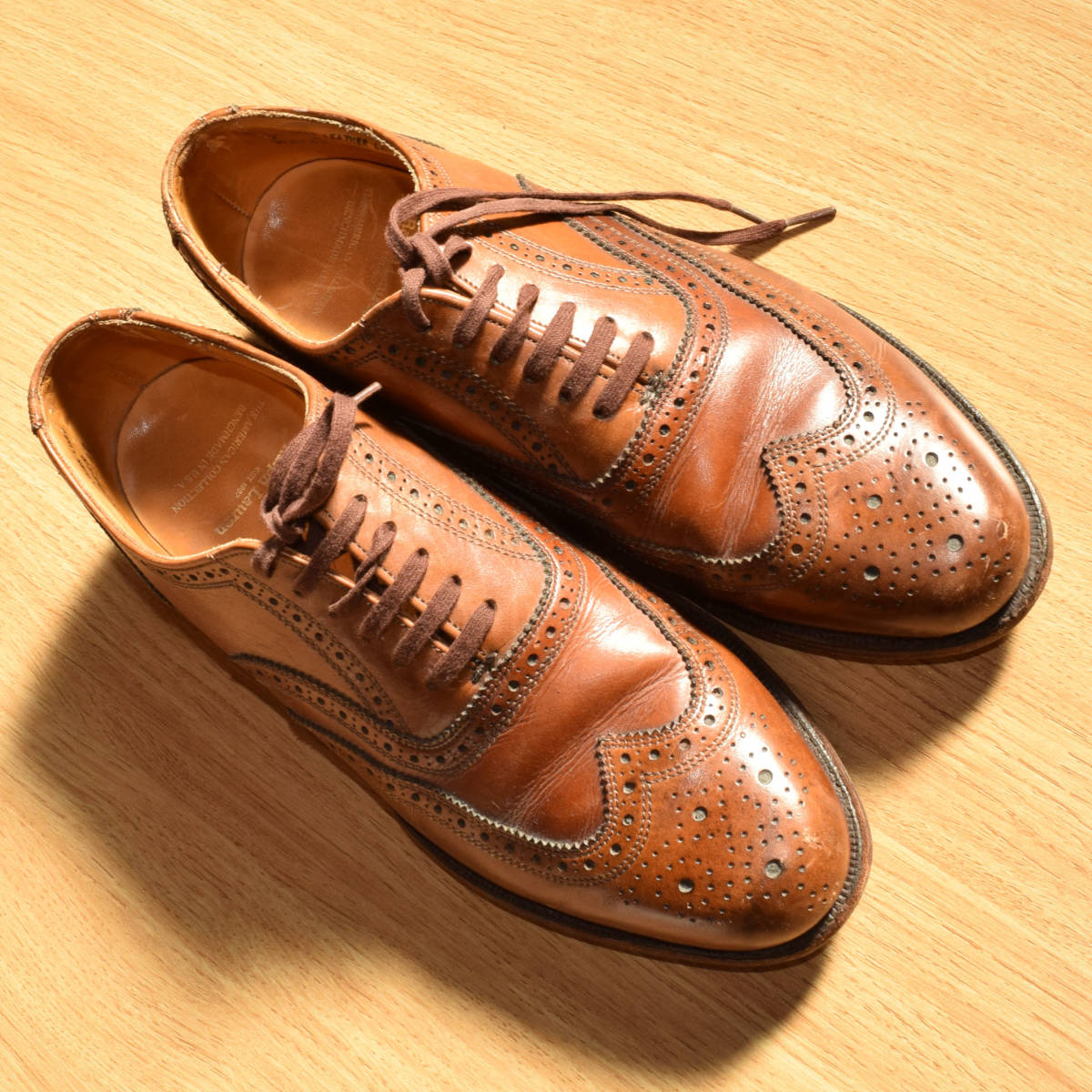 USA製 7D 25cm POLO Ralph Lauren ポロラルフローレン 革靴 ウィングチップ ブラウン ビジネスシューズ レザー アメリカ製  ビンテージ