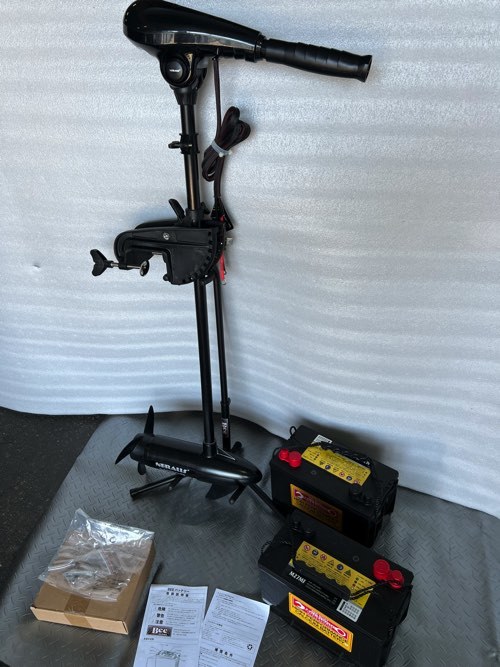 新品未使用!24V-86lbハンドエレキモーター&105Aバッテリー2個付