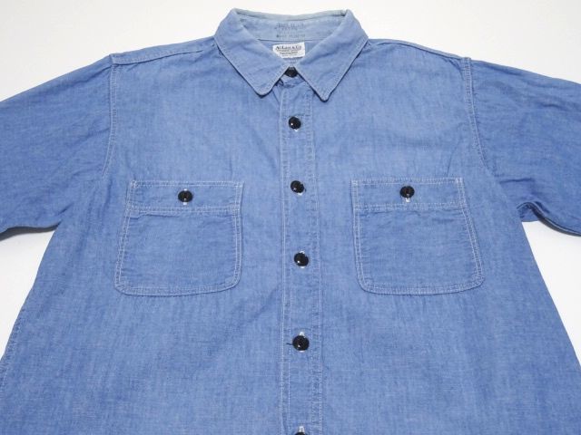 AtLast＆Co 1940s CHAMBRAY SHIRT 14 size / アットラスト シャンブレーシャツ 日本製 メンズ_画像2