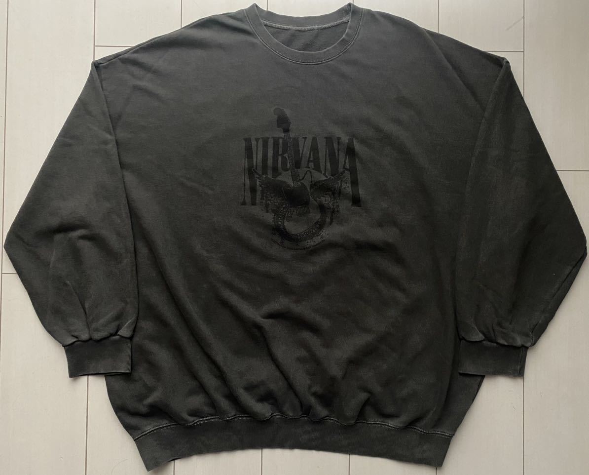 送料無料 美品 vintage ビンテージ NIRVANA ニルバーナ 両面 プリント スウェット スエット トレーナー ビッグ ビック オーバーサイズ XXXL_画像2