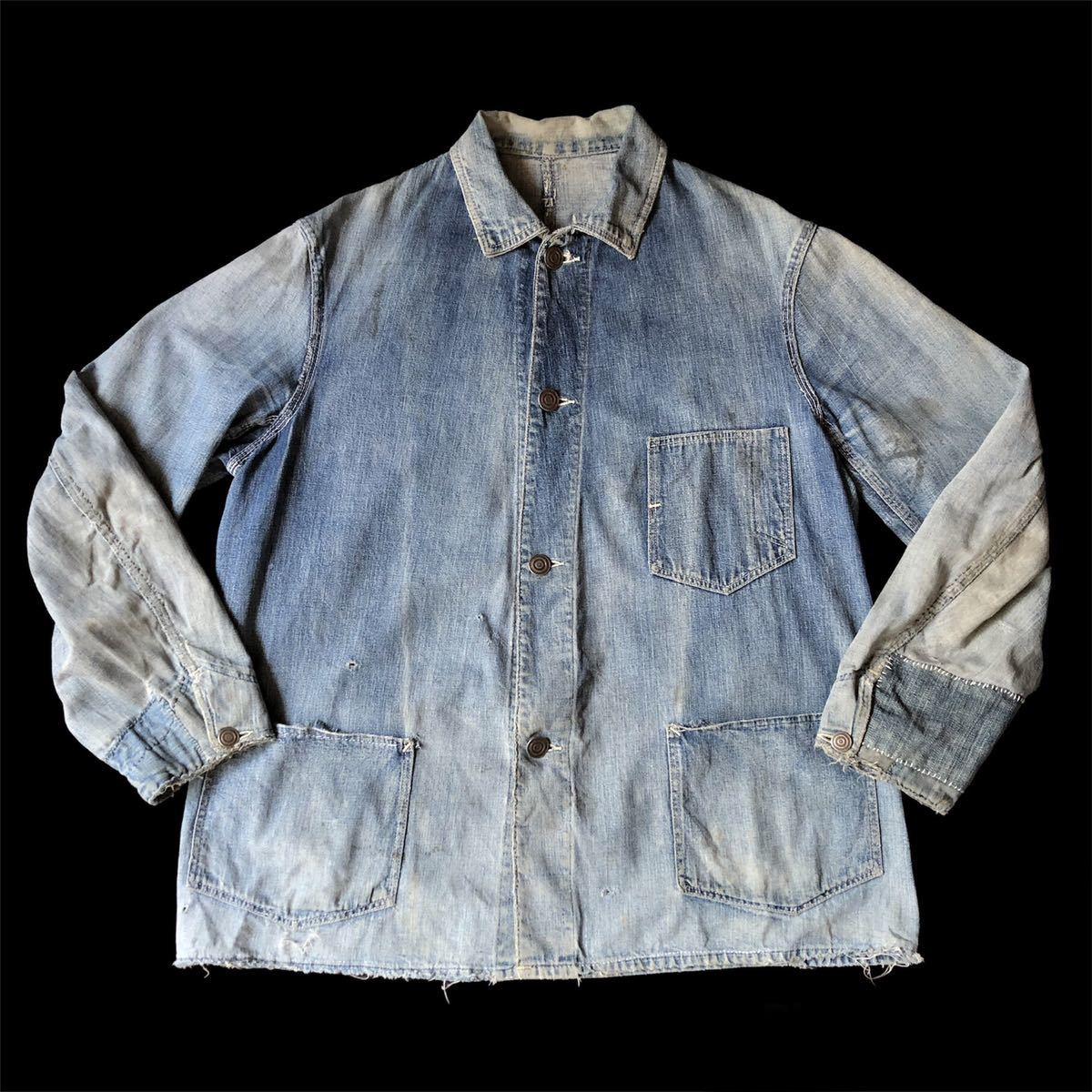 20〜30s Unkown Denim Coverall 20年代 30年代 デニムカバーオール vintage ヴィンテージ_画像1