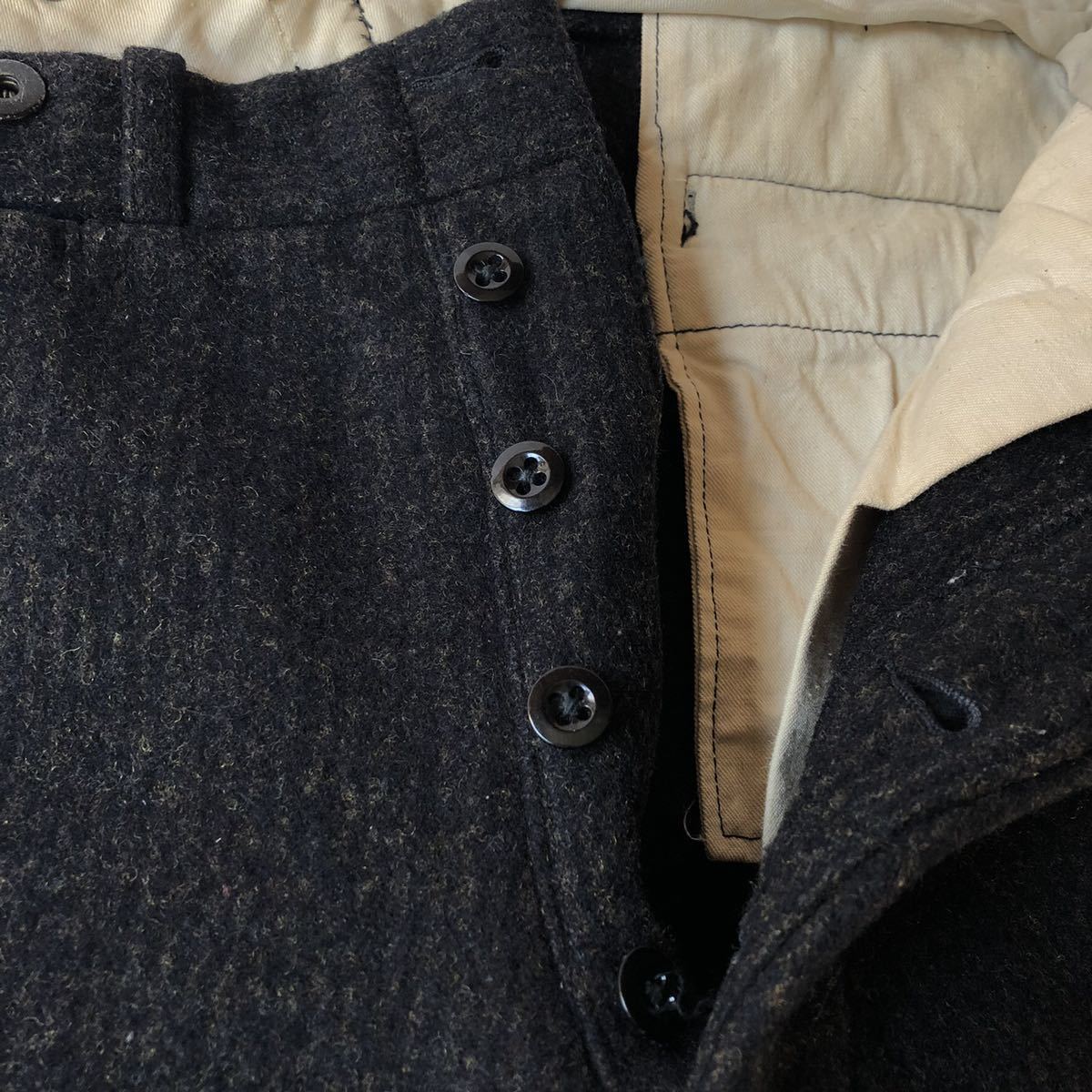 40〜50s Unknown Herringbone Wool Button Fly Work Pants 40年代 50年代 ヘリンボーンウール パンツ ボタンフライ vintage ヴィンテージ_画像4
