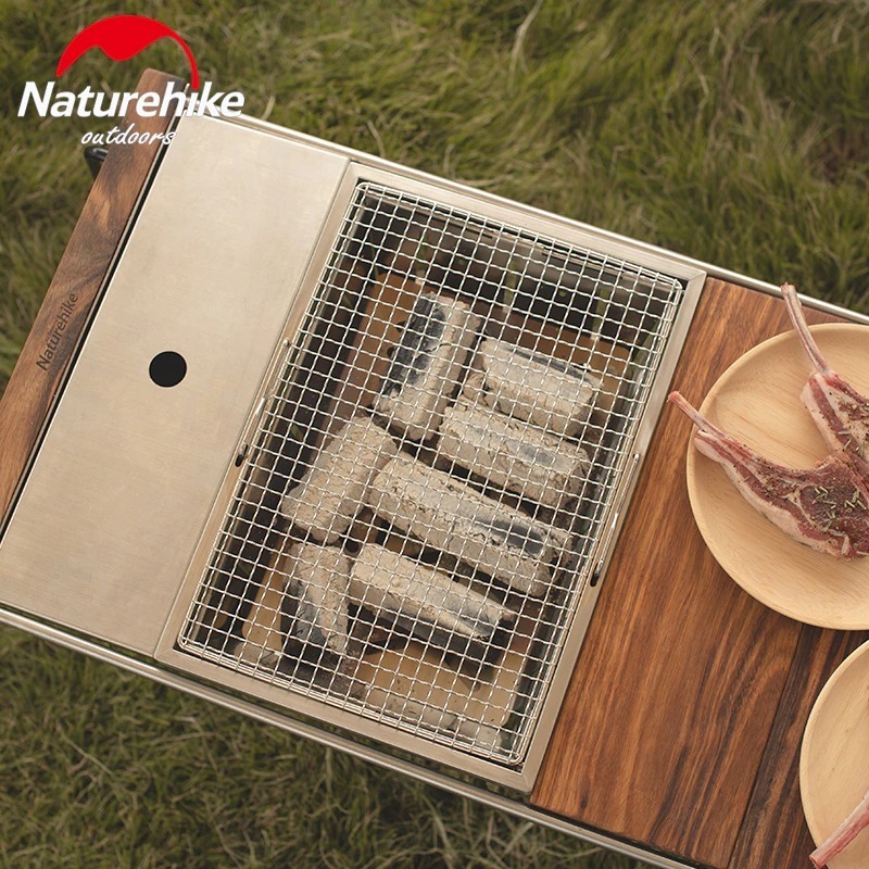 【送料無料】 Naturehike ポータブル ステンレス バーベキューグリル 焦げ付き防止 折りたたみ式 キャンプ フィールドス_画像5