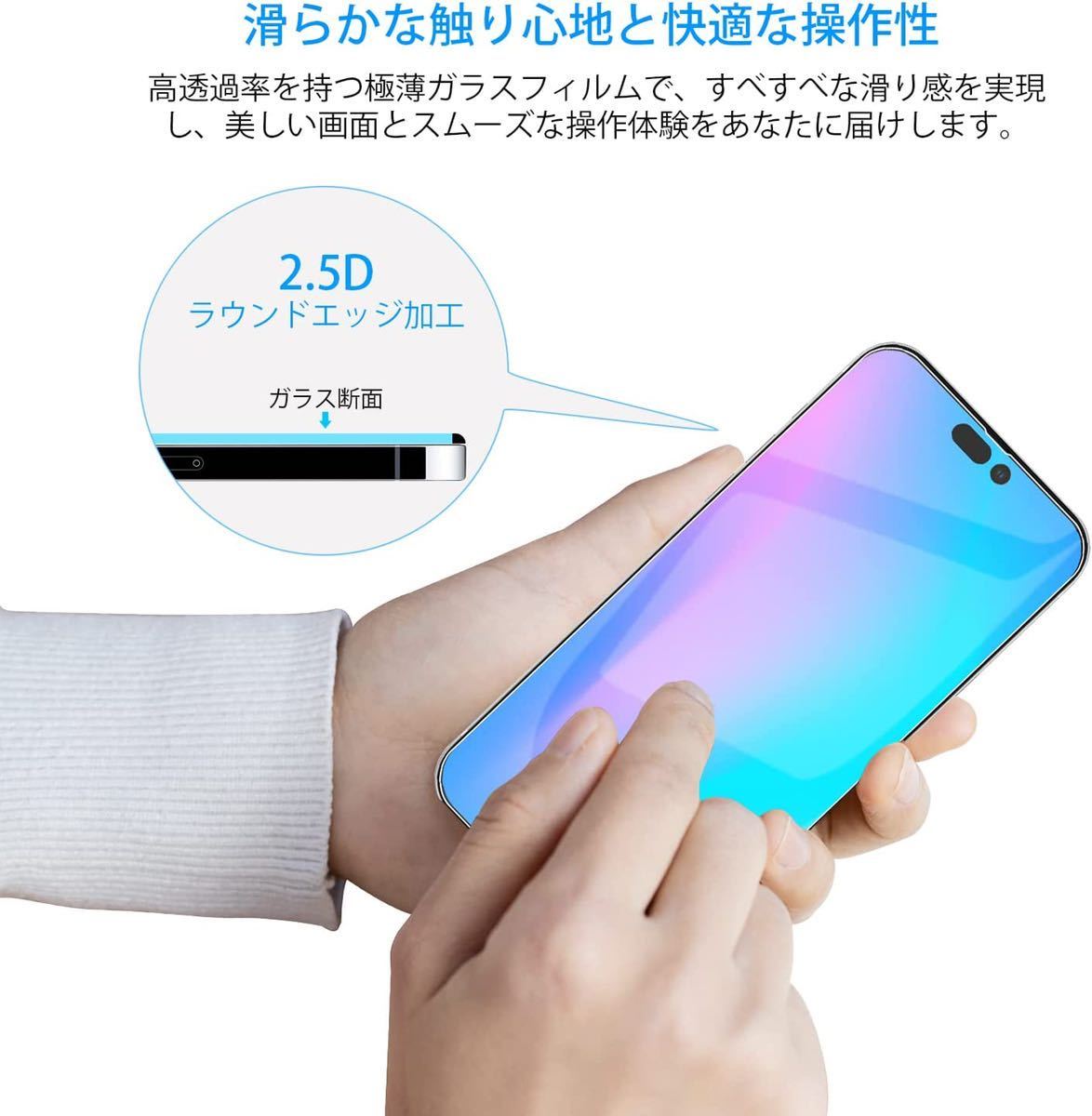 iPhone 14 用6.1インチ　液晶フィルム+レンズフィルム_画像4