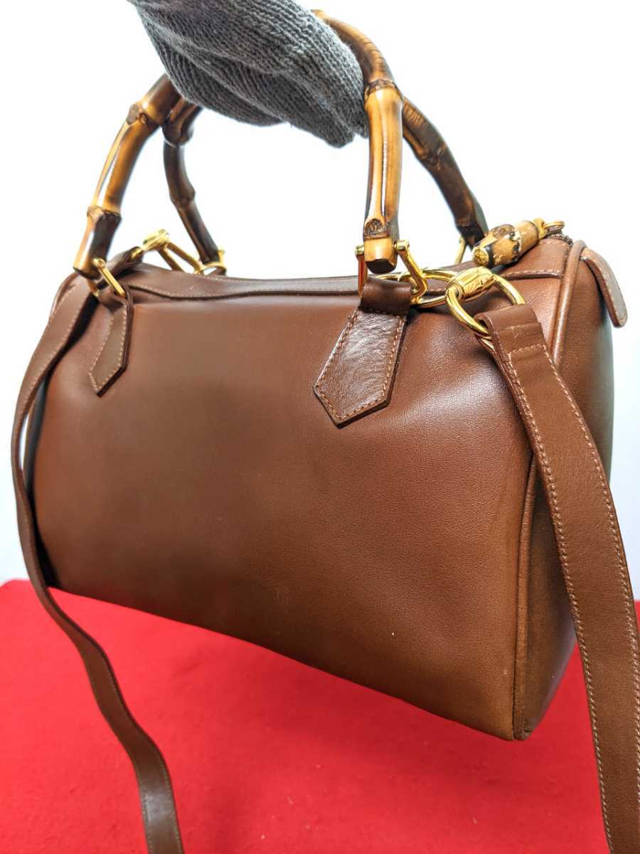 驚きの値段で 美品 極希少 Gucci バンブー2wayミニボストンバッグ