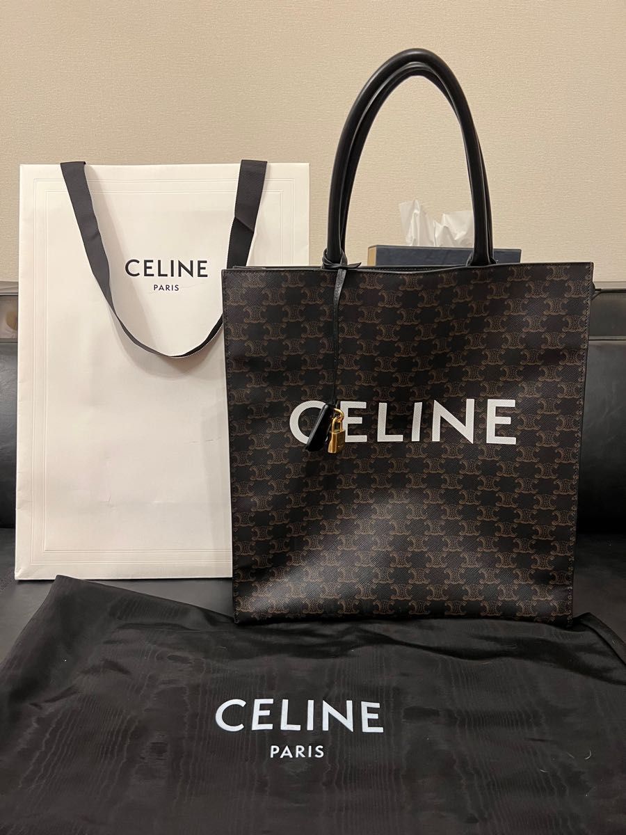 超希少 極美品 CELINE セリーヌ バッグ トート レザー 黒 ユニセックス
