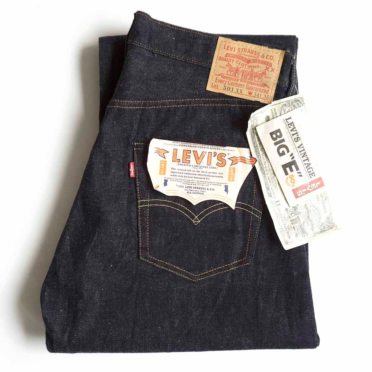 【デッドストック/バレンシア製】 LEVI'S 【501XX BIG E デニムパンツ 】34×36 インディゴ 555 アメリカ製 wl y2211103