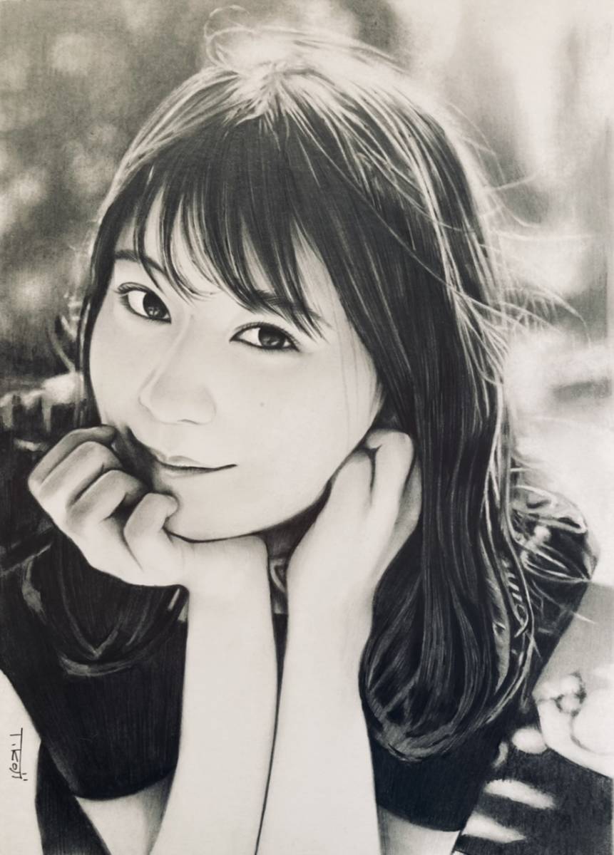 乃木坂46 生田絵梨花 手描きイラスト 鉛筆画 A4 No.1