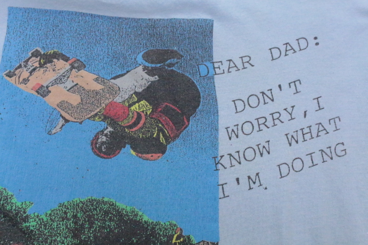 ヴィンテージ 80’s プリント Tシャツ L相当 HappyFathersDay 古着 Vintage アメカジ スケート ストリート