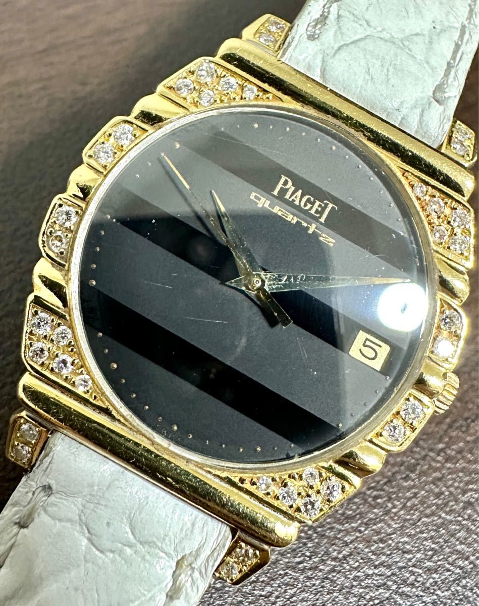 1円〜 Y 希少 18YG 金無垢 PIAGET ピアジェ ダイヤベゼル レディース イエローゴールド デイト アンティーク ヴィンテージ 時計 9914158968