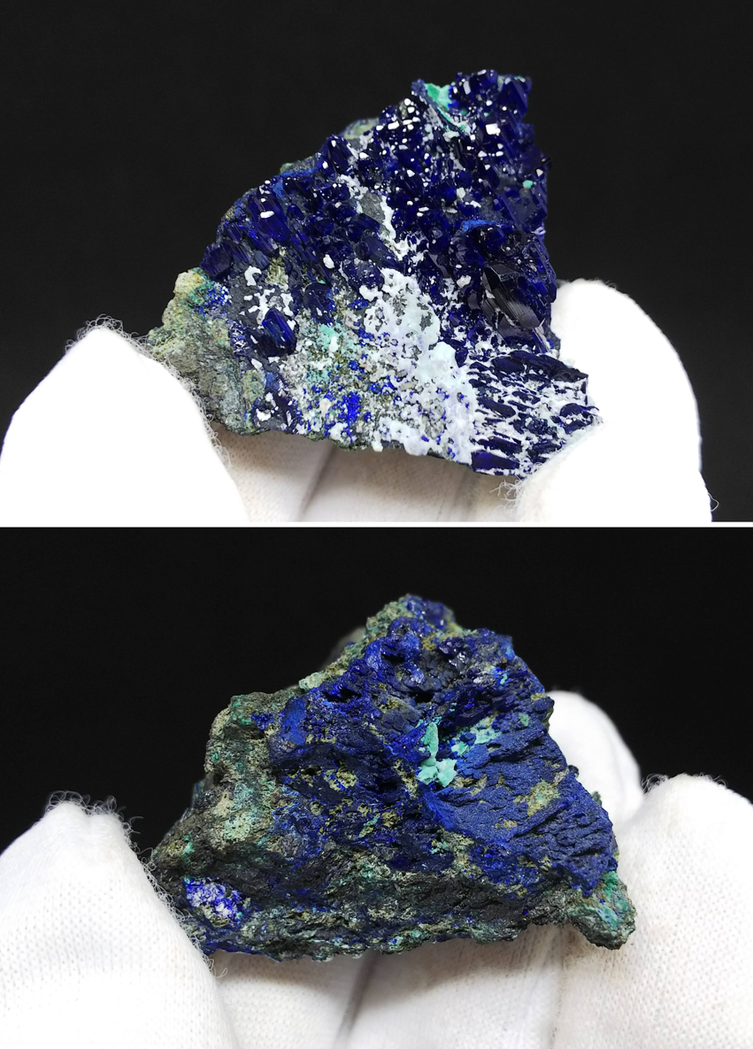 アズライト クラスター 藍銅鉱 結晶 原石 標本 約93ct ナミビア・ツメブ鉱山産 9