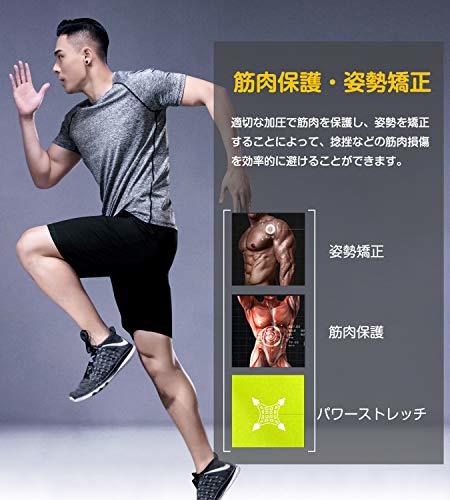 コンプレッションウェア セット メンズ トレーニング スポーツウェア 長袖 半袖 ハーフパンツ タイツ 吸汗速乾 3点セット メンズ ジャージ_画像2