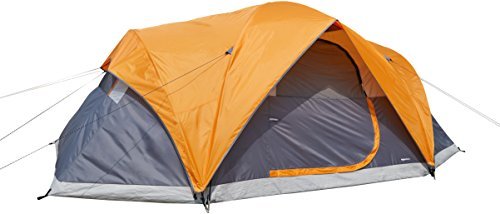 Amazonベーシック テント ドーム型 4人用 レインフライ付き 2.7 x 2.1 x 1.2m オレンジ&グレー
