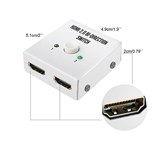 【4K安定版】HDMI 切替器 4K 60HZ hdmi Ver2.0 セレクター 1入力2出力/2入力1出力 双方向 HDCP 2.2 手動 切り替え PS4 Pro DVDプレーヤー_画像2