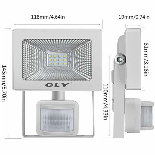 CLY LED 投光器 10W 人感センサーライト 昼白色 センサー 防犯ライト PIR動体センサー ブラケットライト 屋外 センサー 玄関ライト_画像6