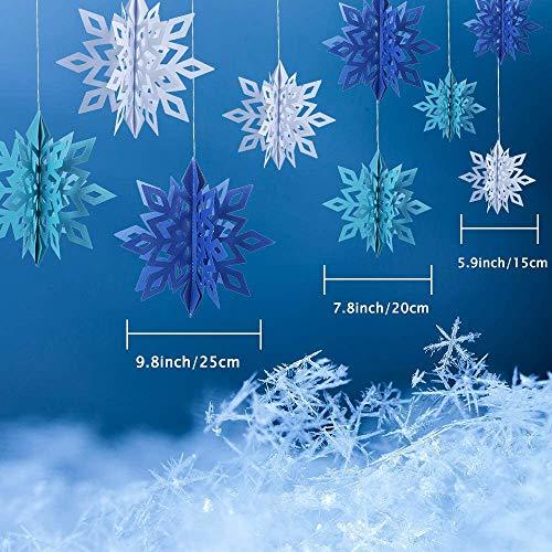 ZOYUBS クリスマス 立体 雪の結晶 クリスマスガーランド 雪の結晶 ペーパー クリスマス ガーランド スノーフレーク デコレーション_画像4