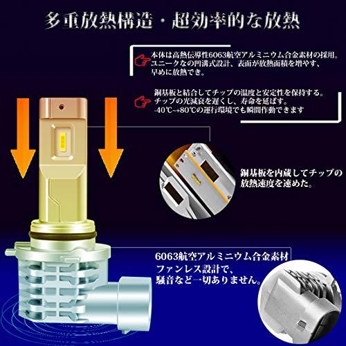 Briteye(まぶしい) HB4 LEDヘッドライト 車検対応 6500K 9006 LEDバルブ 車用 一体型 6500K ホワイト CREEチップ搭載 ファンレス_画像4