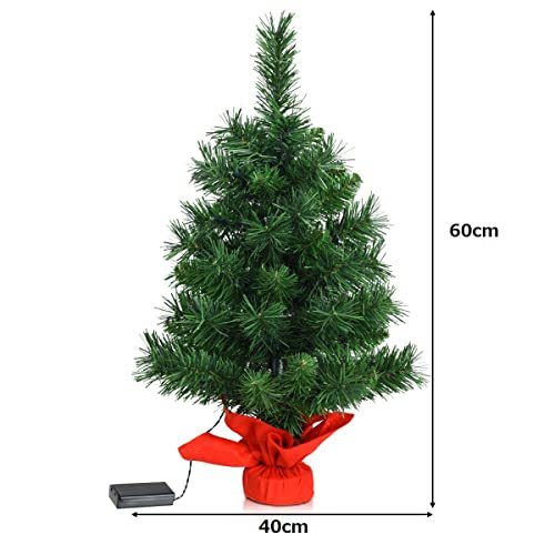 Costway クリスマスツリー 60cm ミニ LEDライト付き Christmas tree クリスマス飾り ヌードツリー_画像2