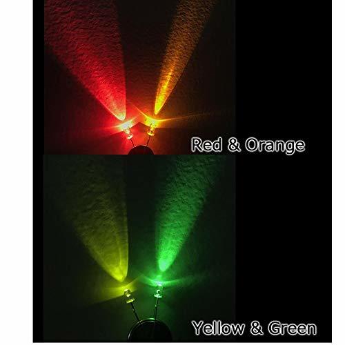 発光ダイオード 3mm 5mm 透明LEDセット LED ダイオード 高輝度 円型頭部 白/赤/緑/青/黄 5色 200個入_画像5