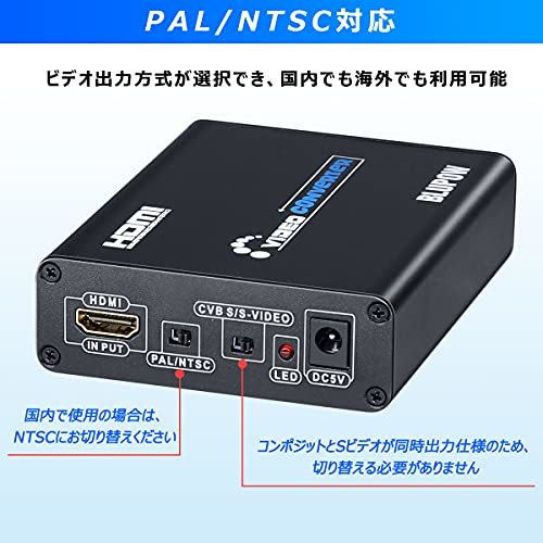 BLUPOW HDMI to コンポジット/S端子 変換器 1080P対応 HDMI to Composite 3RCA AV/S-Videoコンバーター ビデオ変換器 hdmi コンポジット_画像4