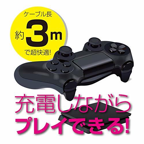 アローン PS4コントローラー用 MicroUSBケーブル ケーブル長3ｍの長さでコンセントから離れていても楽々充電 PSVITA/PS4対応 日本メーカー_画像2