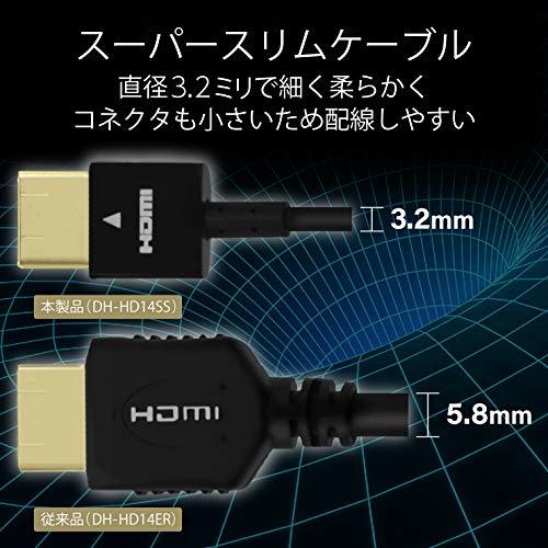 エレコム HDMI ケーブル 1m 4K×2K対応 スーパースリム ブラック DH-HD14SS10BK_画像3