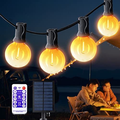 SIATOM LEDストリングライト ソーラーライト 6.5m 10+2個 LED電球 E12口金 G40 IP65防水 電球色 夜間自動点灯 キャンプ用_画像1