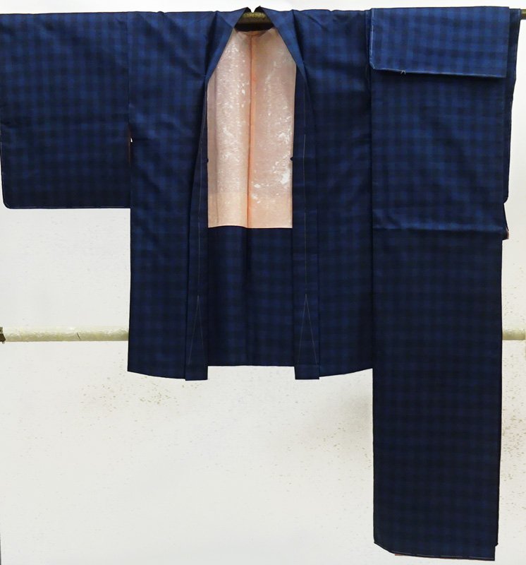 日本橋つつ井 =1円スタート 正絹 紬 着物と羽織 アンサンブル 共布の