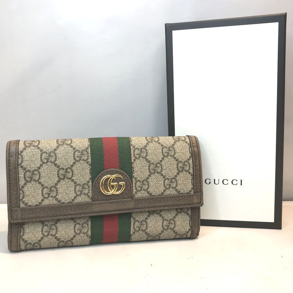 qob.YDK01 GUCCI グッチ オフィディア GG コンチネンタルウォレット 長財布 箱・保存袋付き