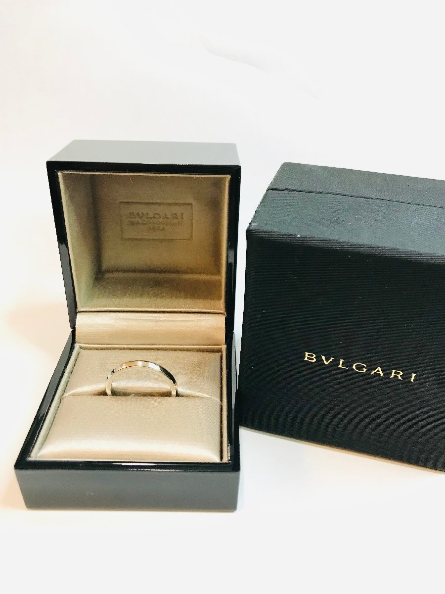 【楽ギフ_のし宛書】 qoj.YMG01 BVLGARI ブルガリ PT950 ウエディングリング 6.55g 箱有 17号 プラチナ